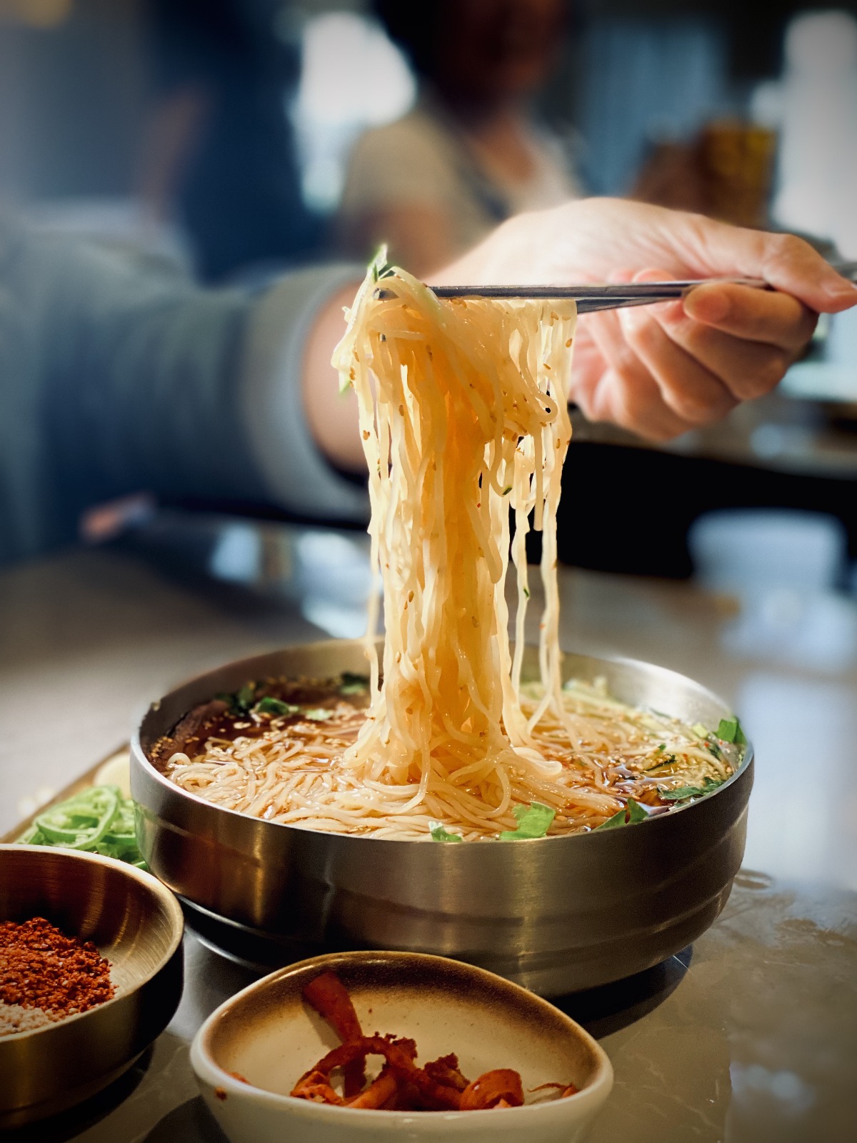 Northeast comfort noodles in a rich aromatic broth